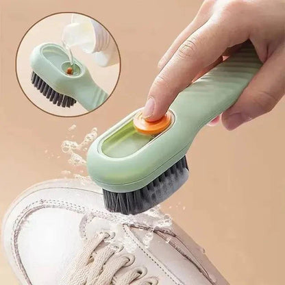 2-Piece Shoe Cleaning Kit – Brush with Liquid Dispenser & Soft Polisher for All Footwear Types