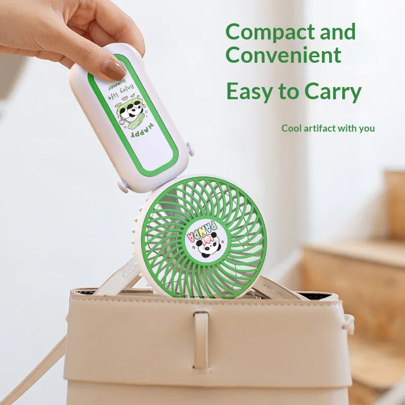 CoolPanda Multi-Angle Hand Fan with Neck Band