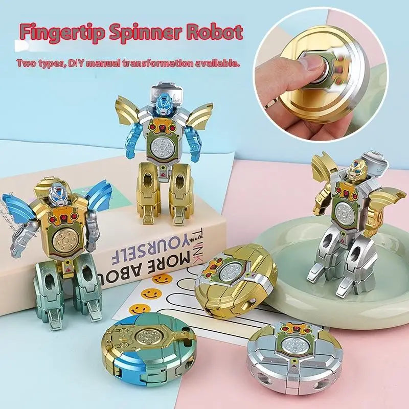 2-in-1 Transformer Fidget Spinner Toy | Transforming Robot Spinner | Stress Relief Finger Spin Toy | Durable ABS Plastic | Fun Gift for Kids & Adults