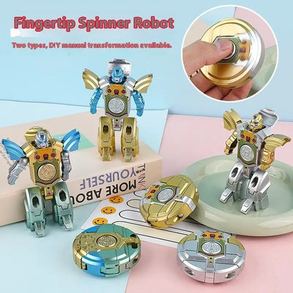 2-in-1 Transformer Fidget Spinner Toy | Transforming Robot Spinner | Stress Relief Finger Spin Toy | Durable ABS Plastic | Fun Gift for Kids & Adults