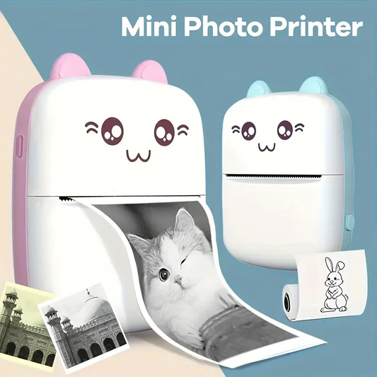 Mini Pocket Printer with Paper Roll – Portable Thermal Printer for Notes, Labels, Photos & More