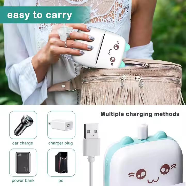 Mini Pocket Printer with Paper Roll – Portable Thermal Printer for Notes, Labels, Photos & More