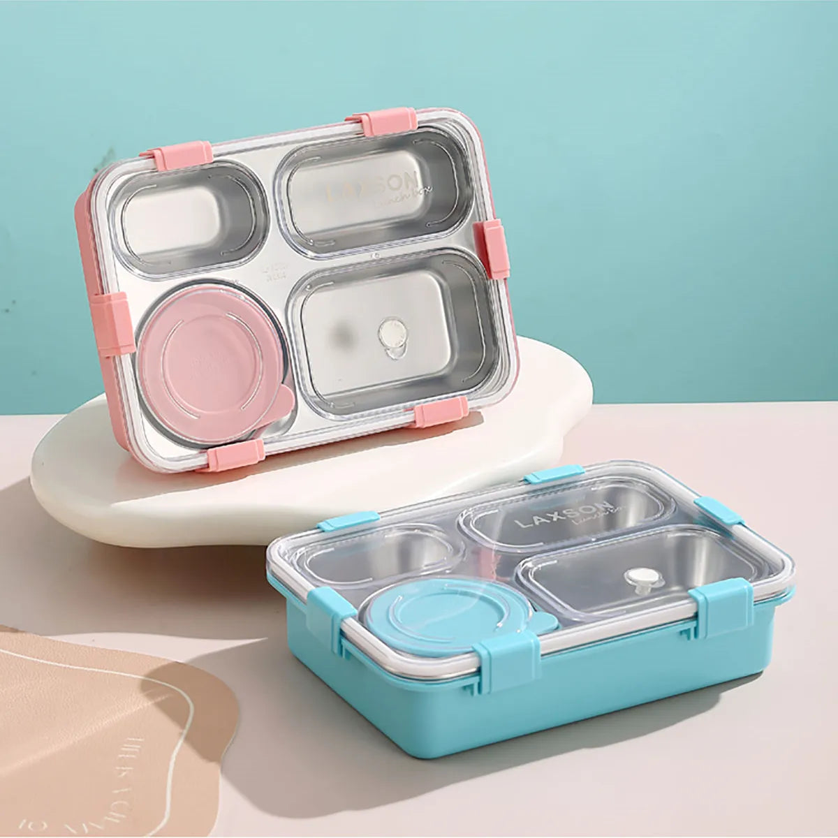 Mofu Tofu Stainless Steel 4-Compartment Lunch Box – Cute Bites, Perfect Portions