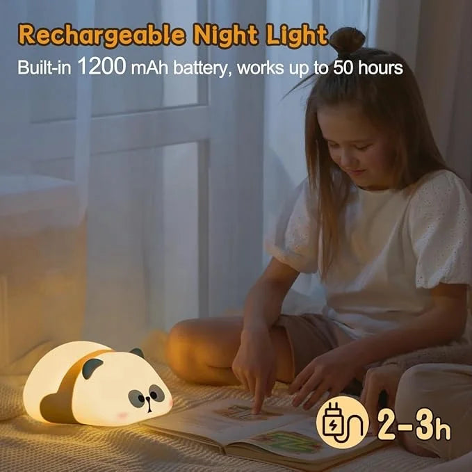 Sleeping Panda Night Lamp Rechargeable Cute Animal Night Light for Bedroom