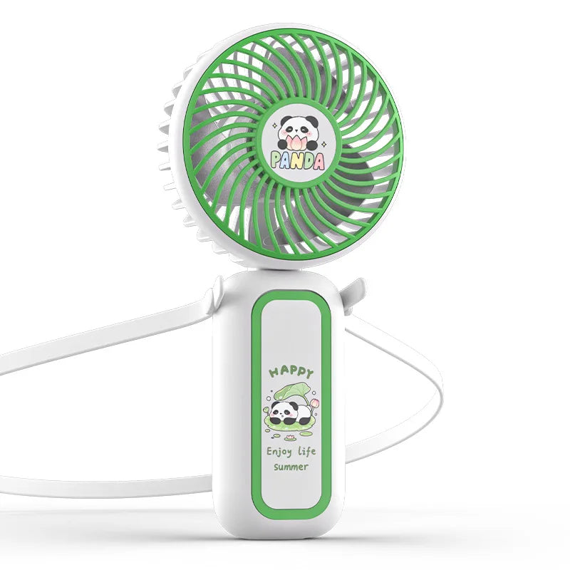 CoolPanda Multi-Angle Hand Fan with Neck Band