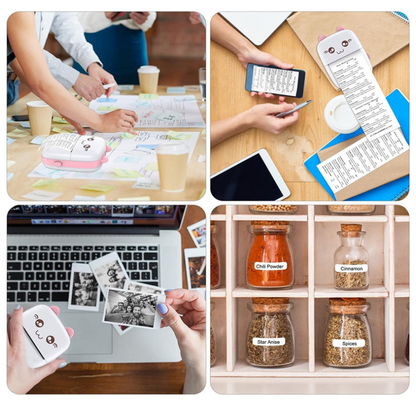 Mini Pocket Printer with Paper Roll – Portable Thermal Printer for Notes, Labels, Photos & More