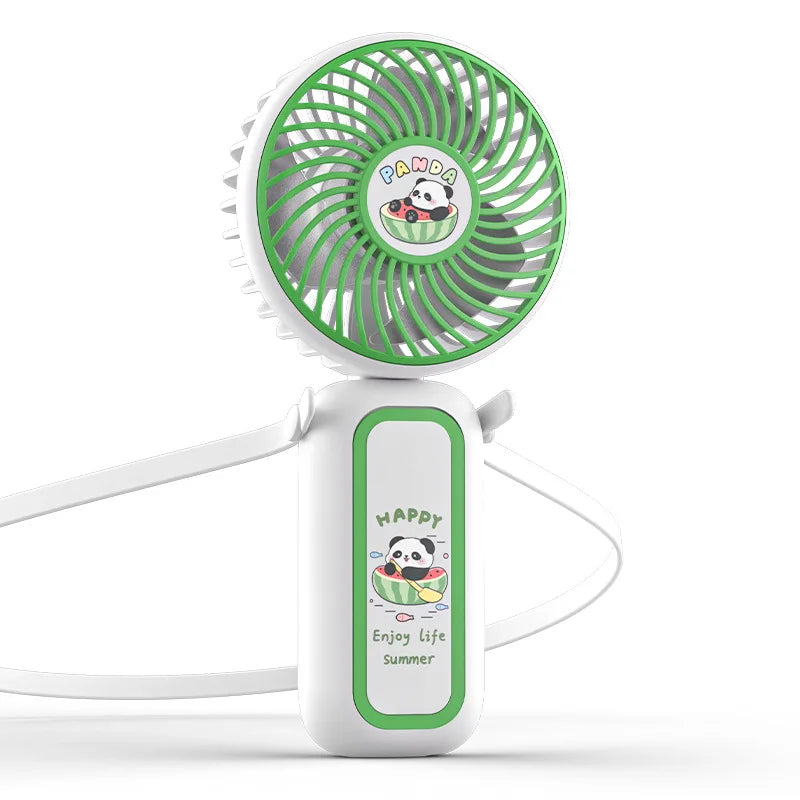 CoolPanda Multi-Angle Hand Fan with Neck Band