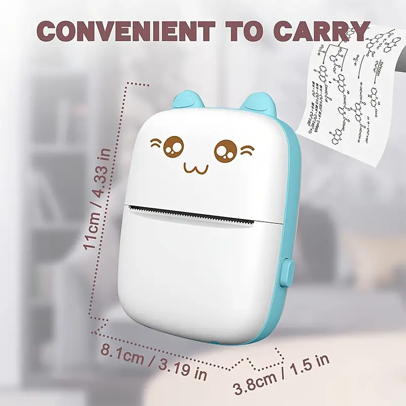 Mini Pocket Printer with Paper Roll – Portable Thermal Printer for Notes, Labels, Photos & More